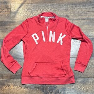 PINK Victoria's Secret Red 1/4 zip  Sweatshirt